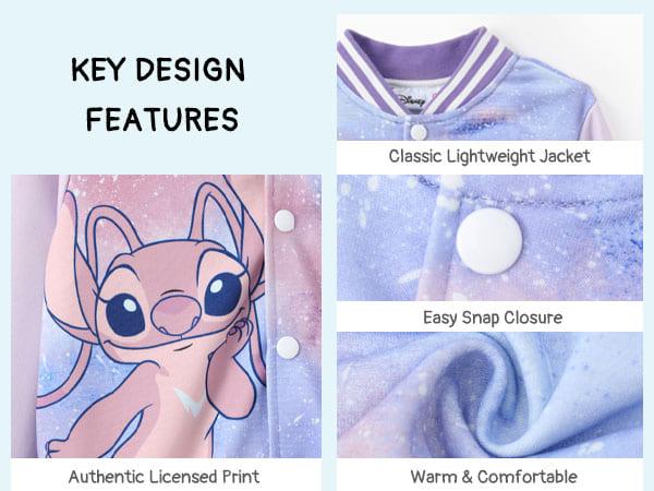 Disney Minnie Mickey Stitch Princess Frozen Elsa Marvel Jacket Lightweight Coat Button-Up Color Block Sweatshirt for Kids 2-14 Years Disney Minnie Mickey Stitch Princess Frozen Elsa Marvel Jacket Lightweight Coat Button-Up Color Block Sweatshirt for Kids 2-14 Years