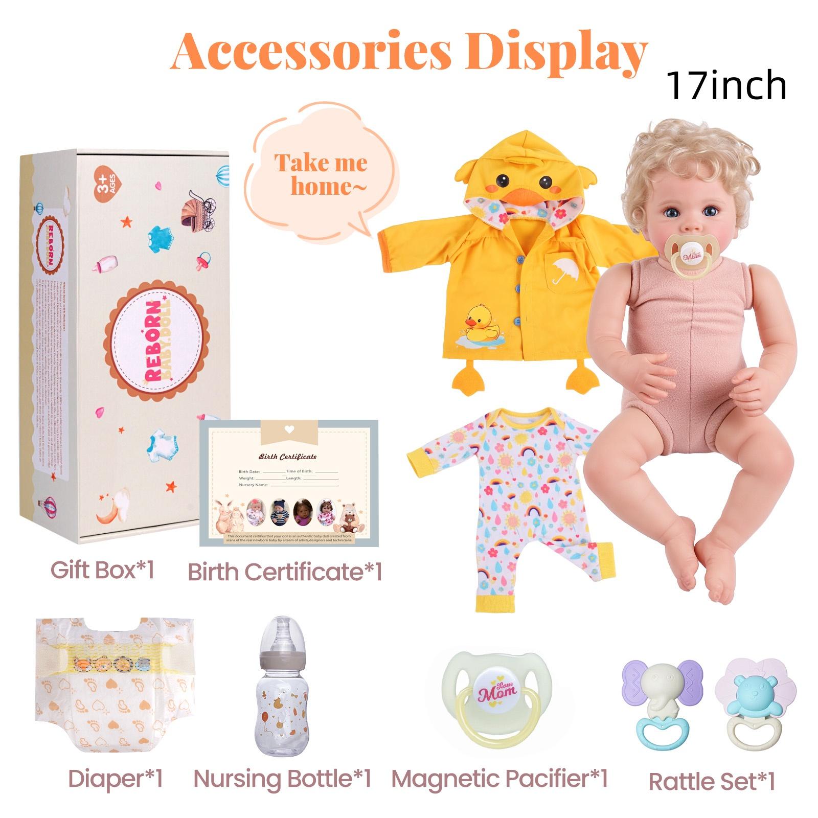 BABESIDE Reborn Baby Dolls, 17/20Inch Realistic-Newborn Baby Dolls, vinyl baby fat limbs+cloth body reborn baby with Accessories Set for Kids Age 3+ for Christmas New Year's gifts Collectible Dolls