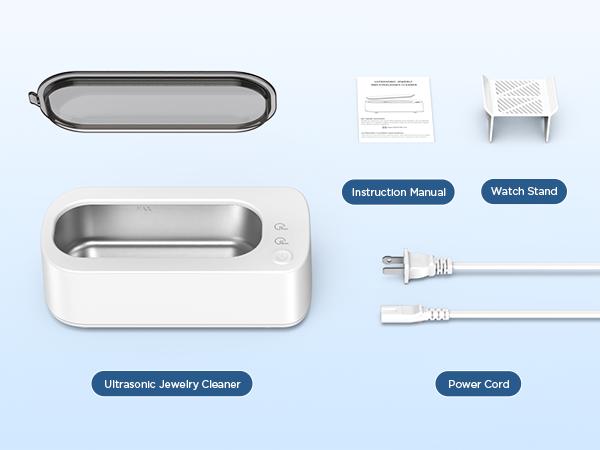 Portable Ultrasonic Jewelry Cleaner Machine - 48KHz, 304 Stainless Steel Tank, UV Light, Sonic Cleaning Device for Eyeglasses, Rings, Earrings, Necklace, Silver, Watch Bands, Dentures, Retainers, Coins, Razors MH, Makeup Tools and Small Metal Parts Portable Ultrasonic Jewelry Cleaner Machine - 48KHz, 304 Stainless Steel Tank, UV Light, Sonic Cleaning Device for Eyeglasses, Rings, Earrings, Necklace, Silver, Watch Bands, Dentures, Retainers, Coins, Razors MH, Makeup Tools and Small Metal Parts