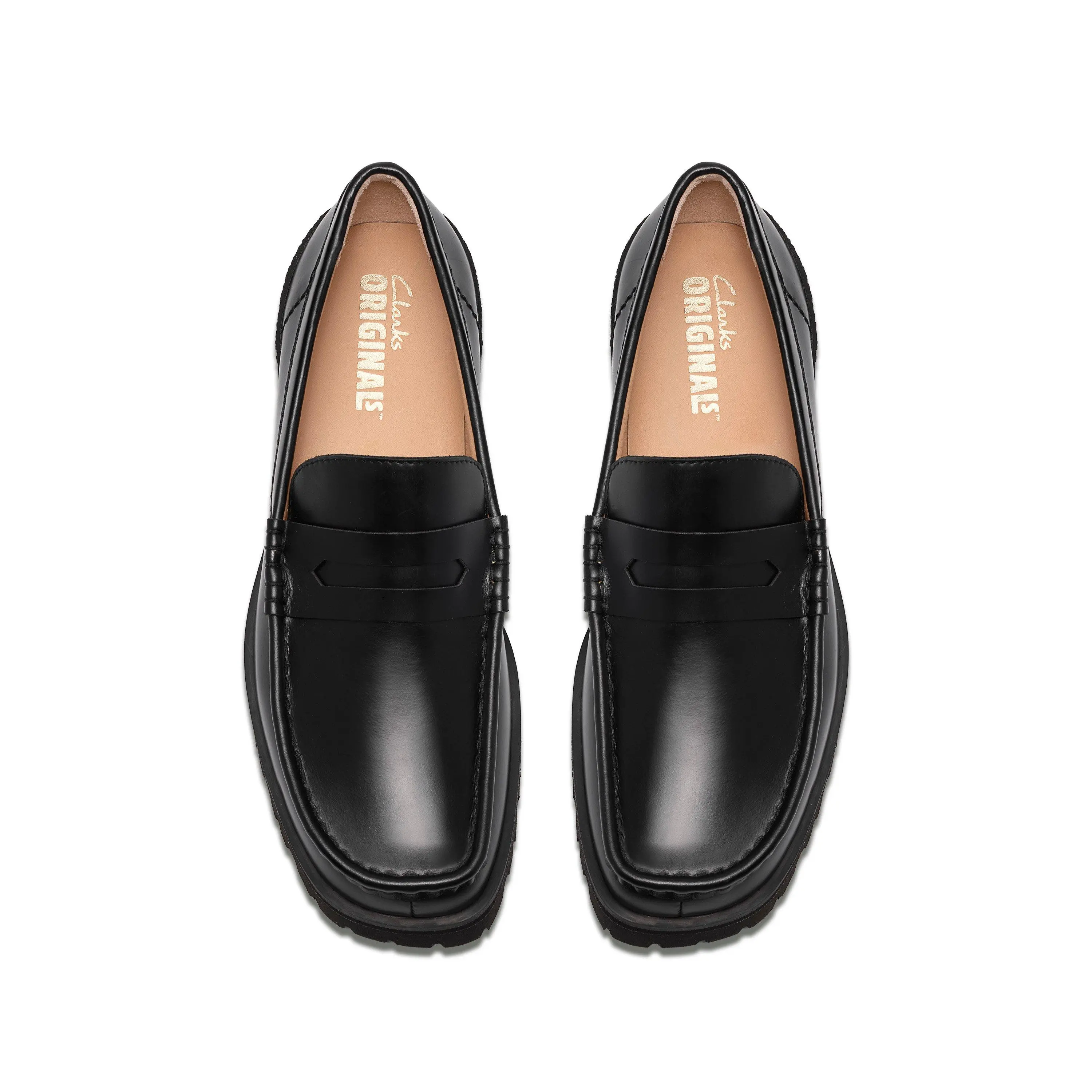 Clarks Original’s Black Leather Slip On Loafers Womens Lynell Edge Black Leather Loafers | Clarks main image 3