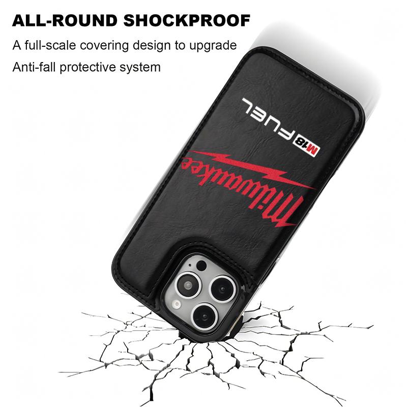 Milwaukee Pattern Phone Cases Compatible For With iphone 17 16 15 14 13 12 PRO PLUS MAX AIR PU Black Brown Pink Durable Flip High quality Leather Credit Card Bag Holder Mother Gift Wallet Shockproof Anti-Drop Full Protection Shell Cover