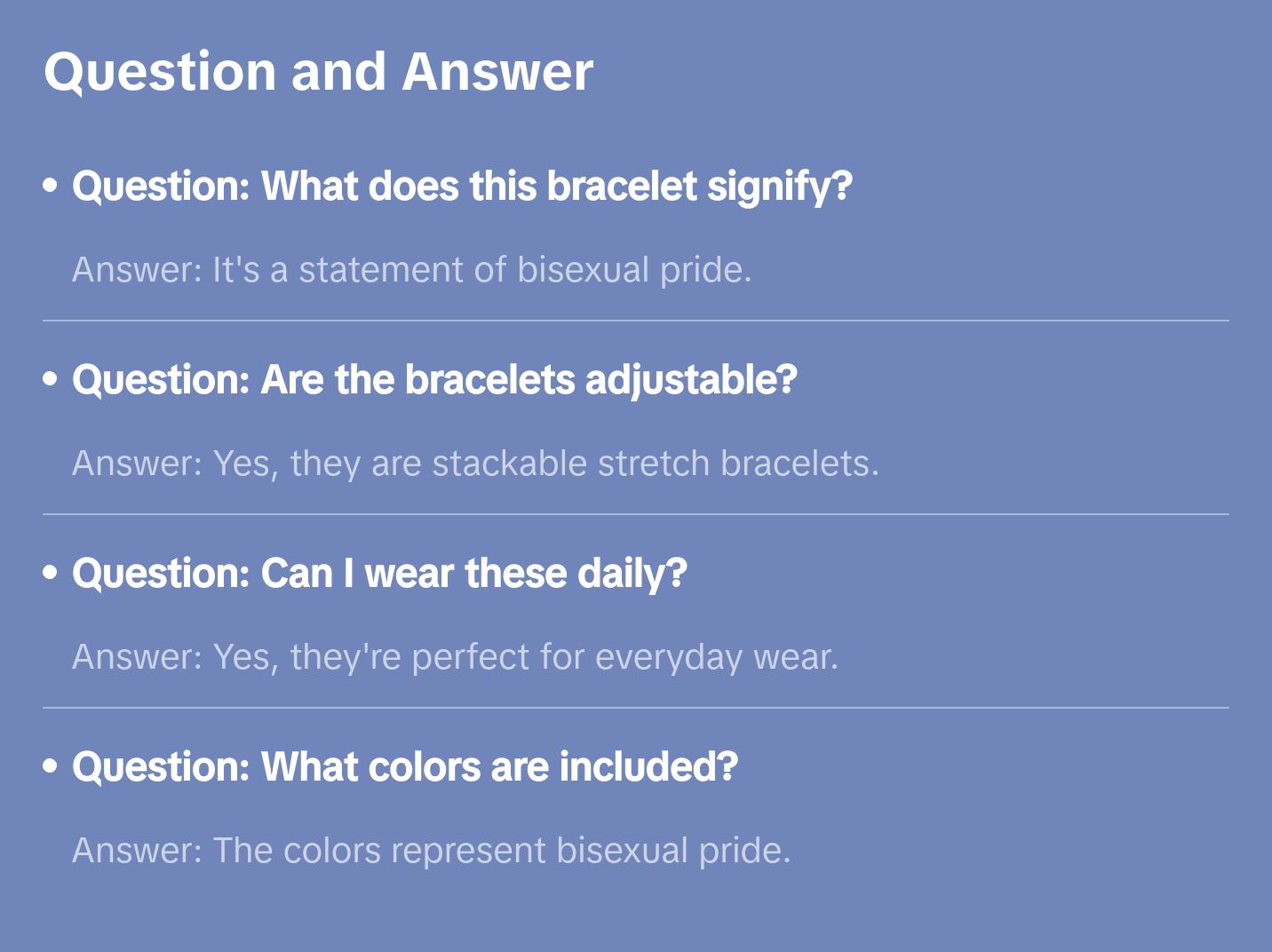 Bisexual Pride Stackable Bracelet Set