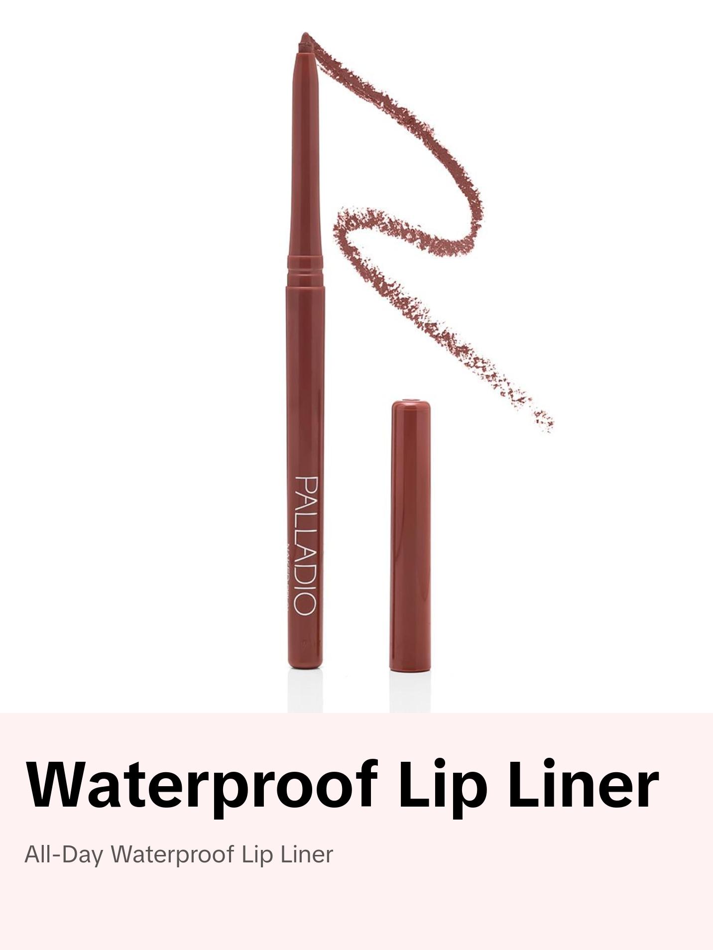 Palladio Retractable Waterproof Lip Liner High Pigmented and Creamy Color Slim Twist Up Smudge Proof Formula with Long Lasting All Day Wear No Sharpener Required