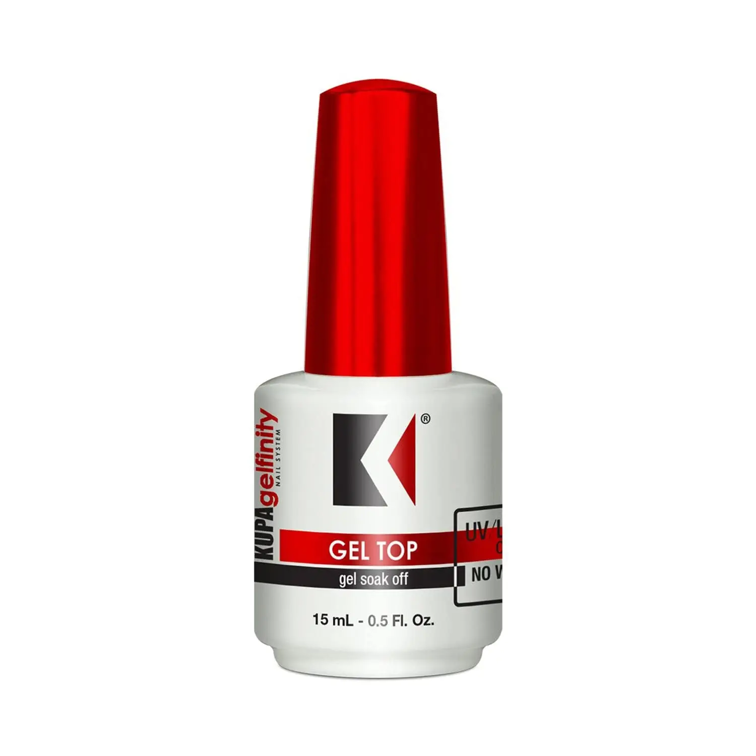KUPA Gelfinity Gel Top Coat - No-Wipe, Soak-Off Formula for a Durable High-Gloss Shine, UV/LED Cure Manicure Nail Supplies, 0.5 fl oz, Beauty Products, Natural Nails, Premium Top Coat, Gel Shine Finish, Manicure At Home, Cosmetic, Nail Tech Supplies Finis