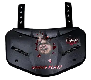 Wanna Play? - Chrome Football Back Plate - Lower Back Protection for Shoulder Pads - Back Bone Protector Shield Backplate for Youth & Adult