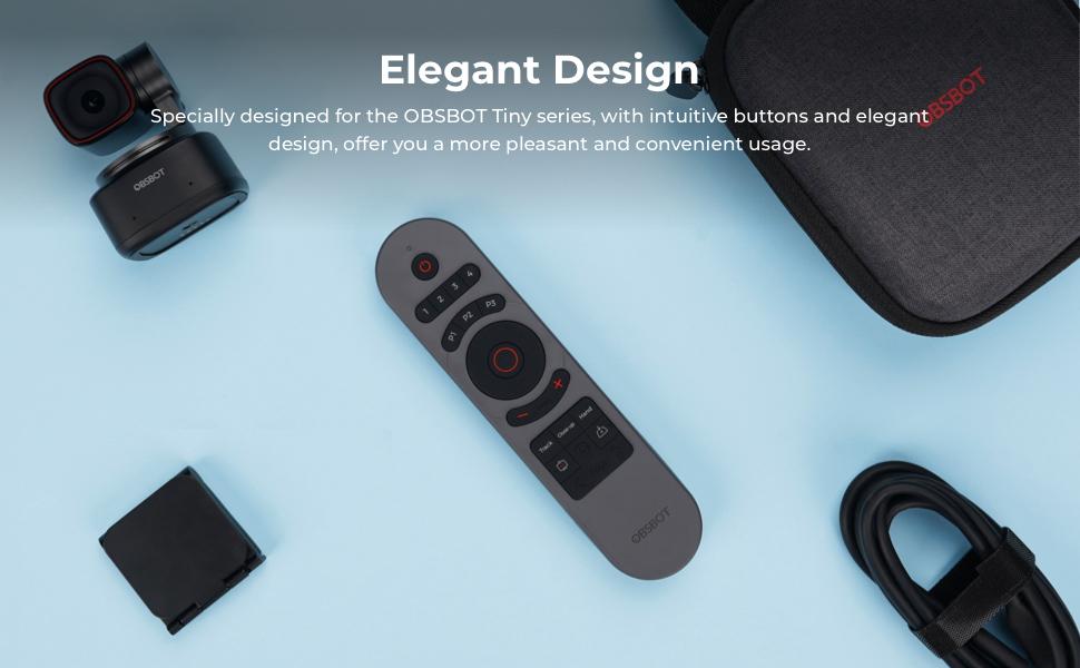 OBSBOT Tiny 2 Remote Control, Smart Remote for Tiny 2/Tiny 4K/1080P Webcam, Wireless Connection via USB Receiver, Combination of Remote Control and Presentation Clicker Accessories