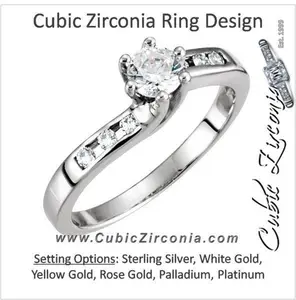 Cubic Zirconia Engagement Ring- The Margaret Mary (0.47 Carat Round or Asscher Cut 7-stone Vintage Channel)