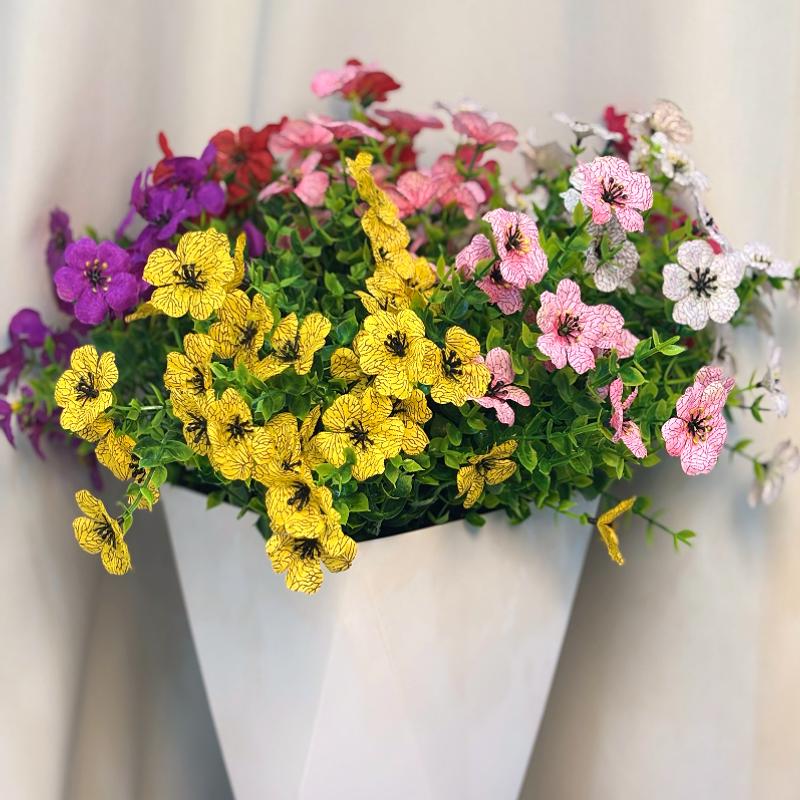 6-Color Artificial Flower (6/12pcs/set), UV Resistant Colorful Fake Flower, Decorative Bouquet for Home Garden Party Wedding Decor, Artificial Flowers Bouquet