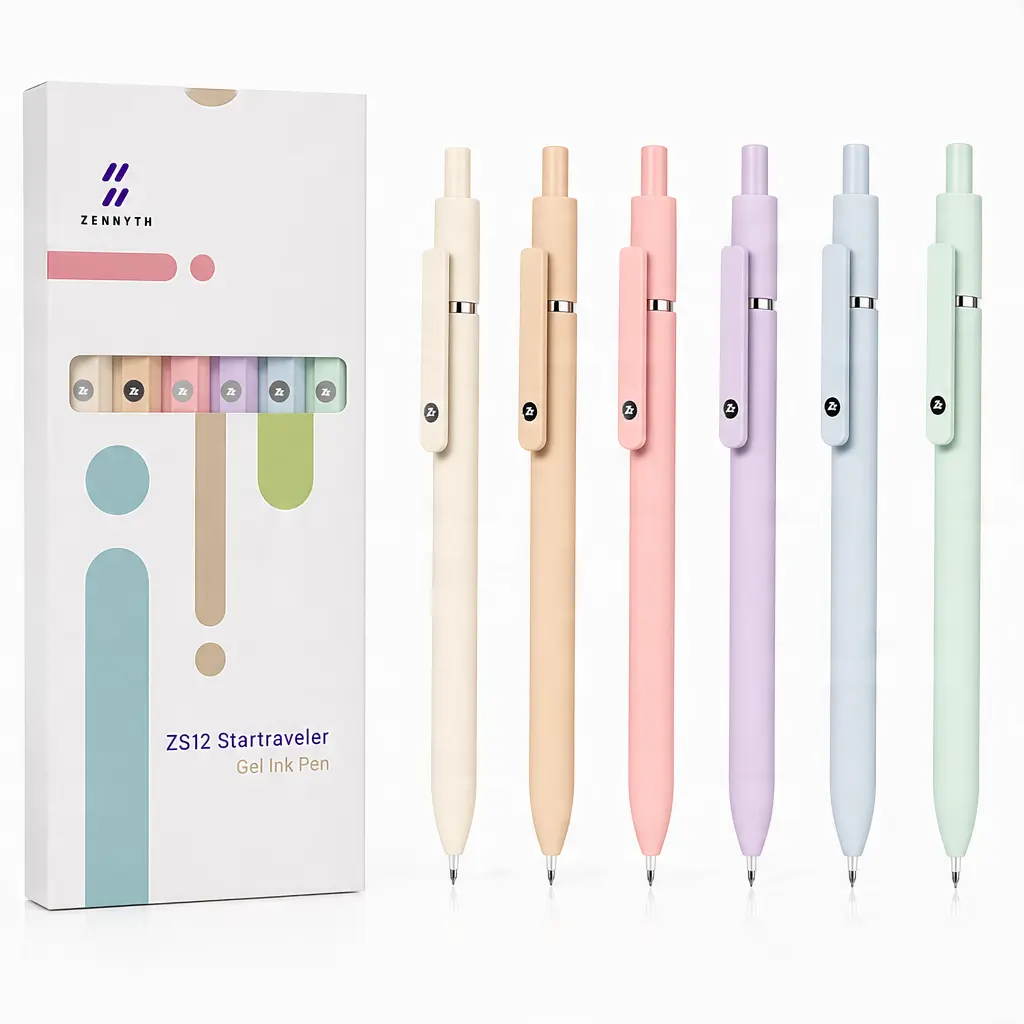 Aesthetic 0.5mm Fine Point Cute Gel Pens Set – 6Pcs Smooth Writing Black Ink Pens, Office & School Supplies, Quick Dry Journaling Pens for Note Taking, Planner, Diary Writing, Cute Stationery Gift for Women, Students & Everyday Use
