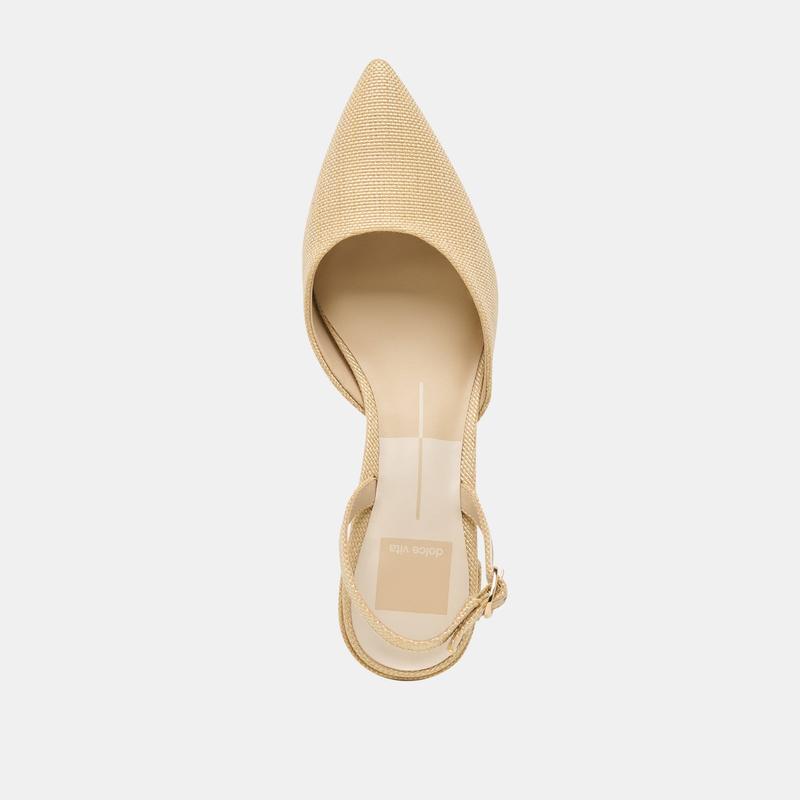 Dolce Vita CAREL HEELS LIGHT NATURAL RAFFIA