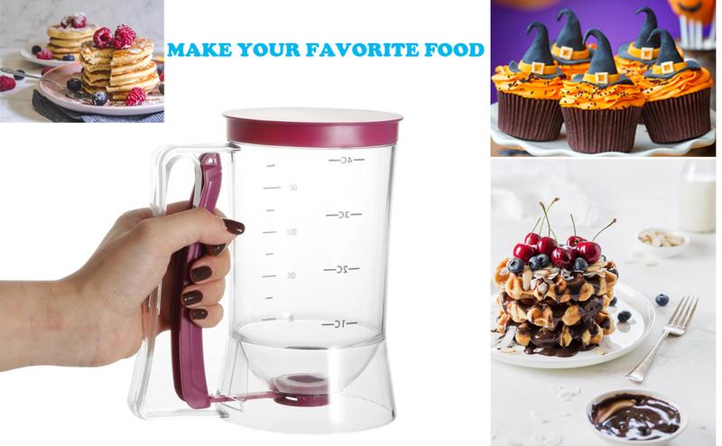 Manual Batter Measuring Dispenser With Handle, Kitchen Accessories Batter Dispenser, Household Kitchen Gadgets For Baking, Utensils Bakeware