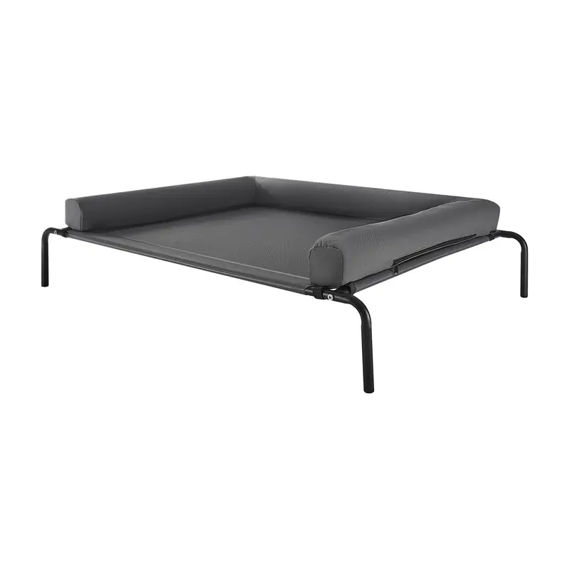 VEVOR XL Gray Raised Dog Bed for Large Dogs & Goldens - Portable Garden Cot Tent, Steel Frame, Cooling Breathable Teslin Mesh, Washable U-Shape Neck Rest, Indoor Bedroom Use, Skin Health Support, Oil-Resist Clean#SohoChic,familyfun