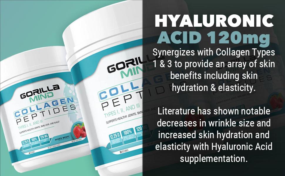 Gorilla Mind Collagen Peptides Powder - Joint & Bone Health, Hair, Skin & Nails Support - Types I, II, III Collagen with Hyaluronic Acid Collagen Gorilla Mind Collagen Peptides Powder - Joint & Bone Health, Hair, Skin & Nails Support - Types I, II, III Collagen with Hyaluronic Acid Collagen