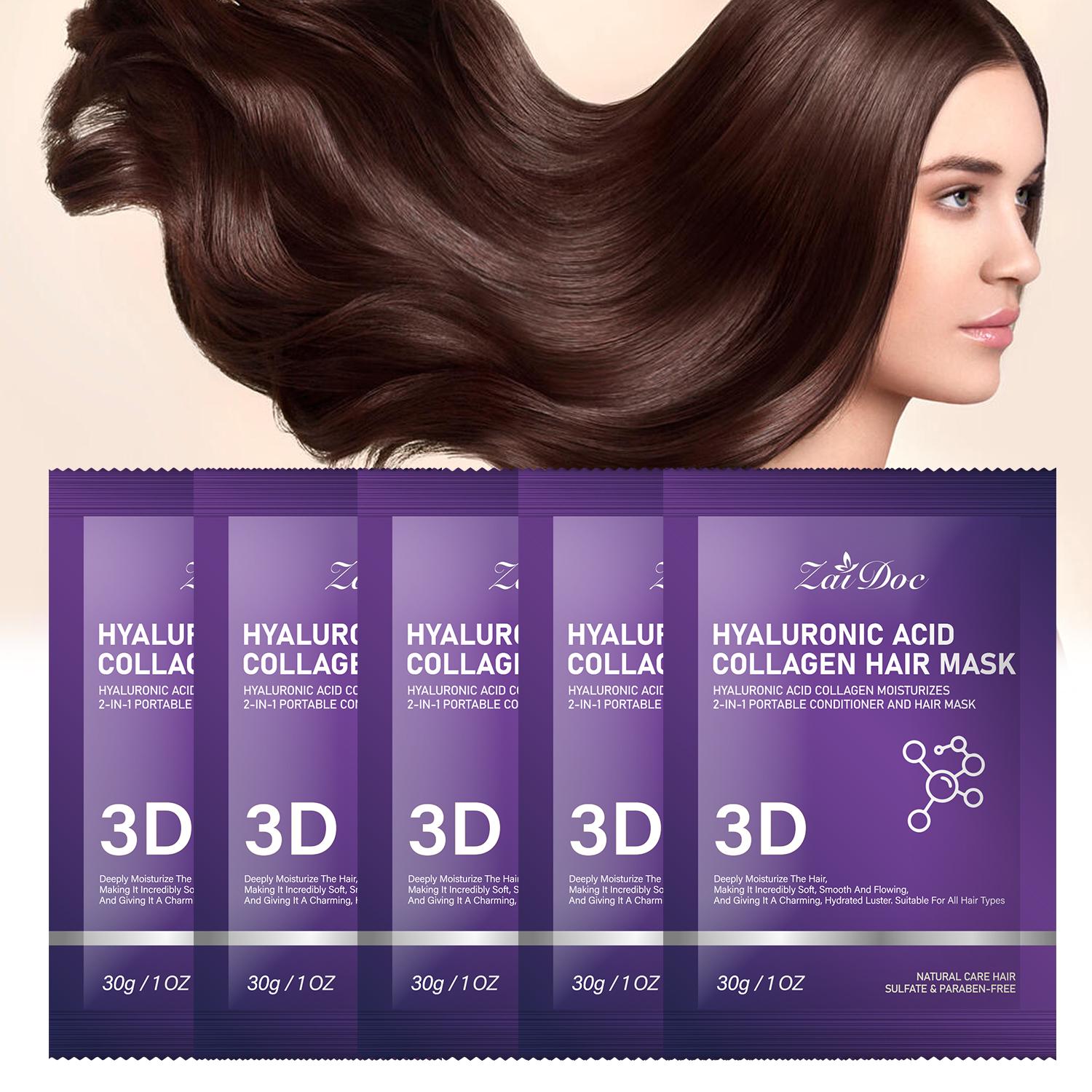 3D Kollagen Haarmaske – Pflegt das Haar, glättet Frizz, macht das Haar weich und seidig. Leicht, nicht fettend, für alle Haartypen. Bei fortgesetzter Anwendung wird das Haar mit Feuchtigkeit versorgt, glänzend, leicht kämmbar, frei von Trockenheit und Verfilzungen und zeigt strahlende Eleganz.