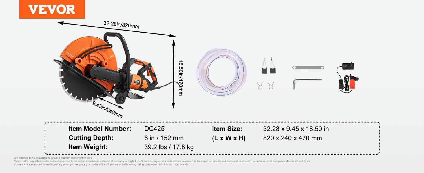 VEVOR Electric Concrete Saw, Various specifications, Motor Circular Saw Cutter with Adjustable Cutting Depth, Wet Disk Saw Cutter Includes Water Line, Pump and Blade, for Stone, Brick VEVOR Electric Concrete Saw, Various specifications, Motor Circular Saw Cutter with Adjustable Cutting Depth, Wet Disk Saw Cutter Includes Water Line, Pump and Blade, for Stone, Brick
