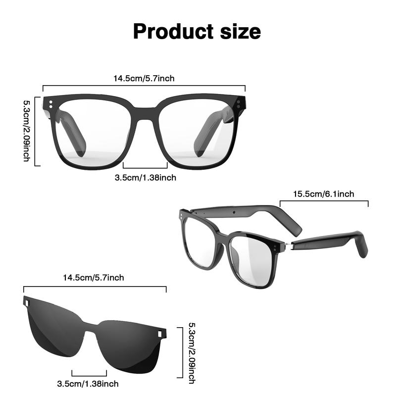 Unisex Multifunctional Smart Glasses – Wireless Communication, Music Streaming, High-Definition Lenses, Touch Control, iOS/Android Compatible