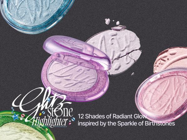 fwee Glitz Stone Highlighter | 12 Vibrant, Photogenic Shades, Long-lasting Glow, Daily Shimmer to Bold Glitter, Inspired by Birthstones