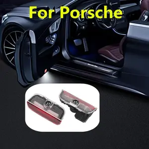 2x For Porsche Macan 95B Boxster 955 957 958 911 LED Car Welcome Warning Courtesy Logo Projector Ghost Shadow Light Accessories