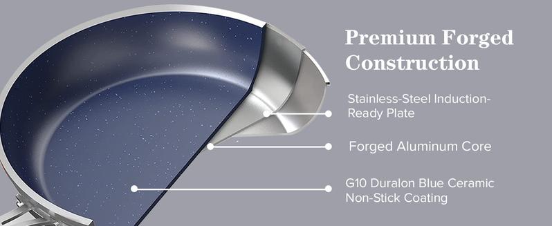 Nuwave Duralon Blue Non-Stick Cookware 9-Piece Set