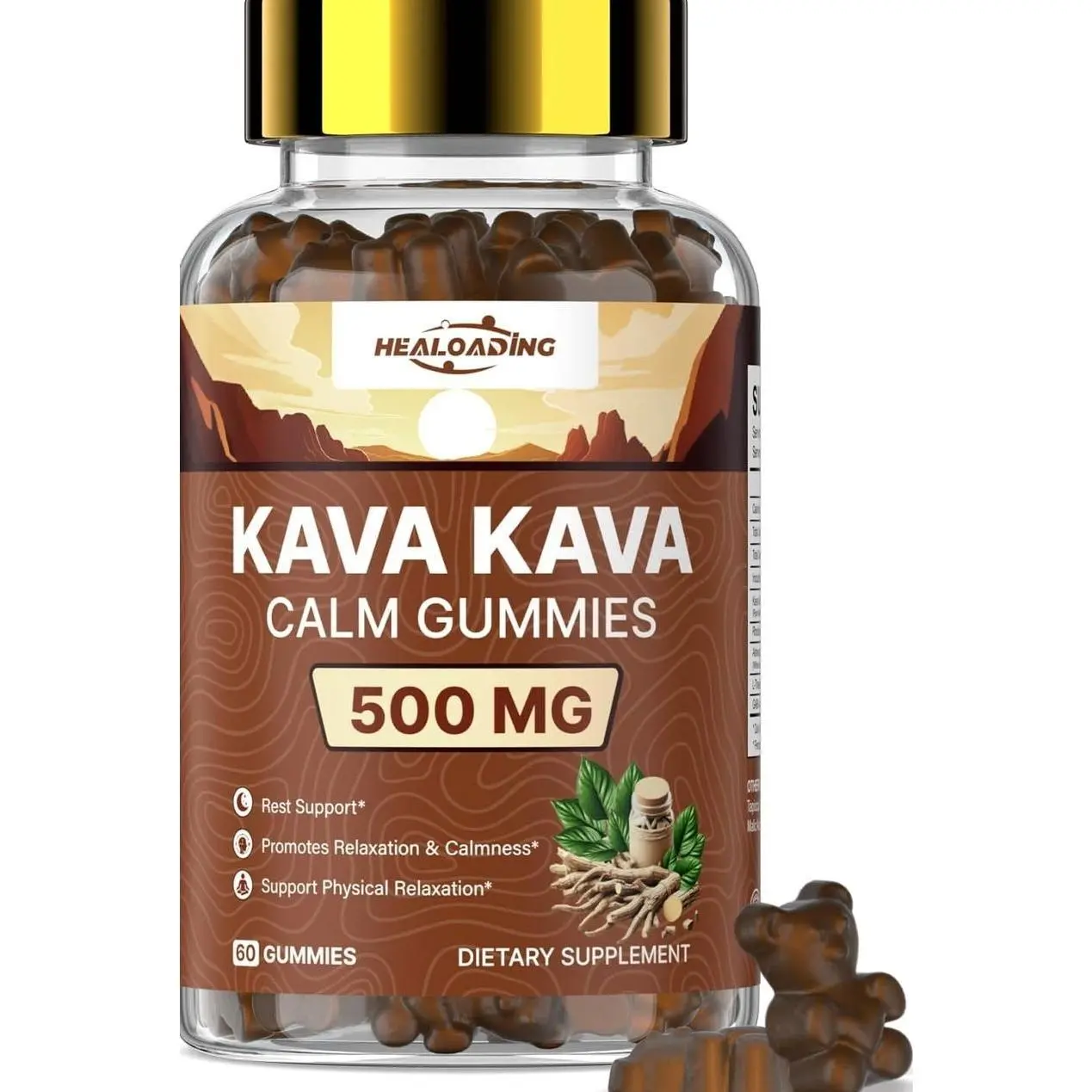 Kava Kava Root Extract Supplement: Natural Kava Gummies with L Theanine, Ashwagandha and GABA for Cognitive & Immune Support Herbal Supplement for Adults