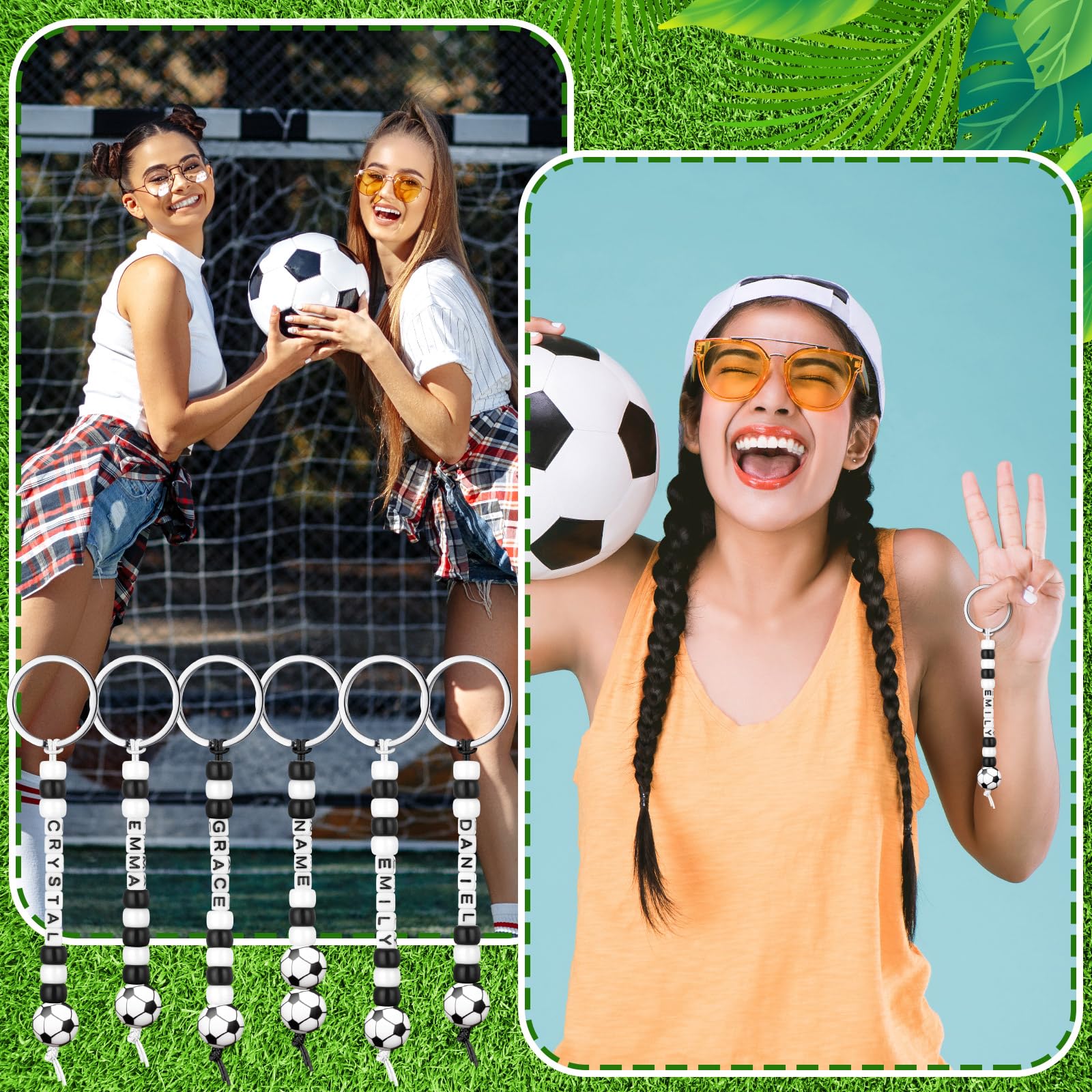 564/2823 Pcs Graduation Soccer Bead Keychain Making Kit DIY Craft Adjustable Sport Letter Bead Charm for Class Students Friends Sport Theme Party Favor Gift Backpack Accessories Holiday Decoration