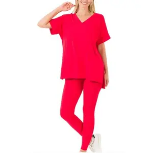 Kayla Microfiber Loungewear Set-Ruby