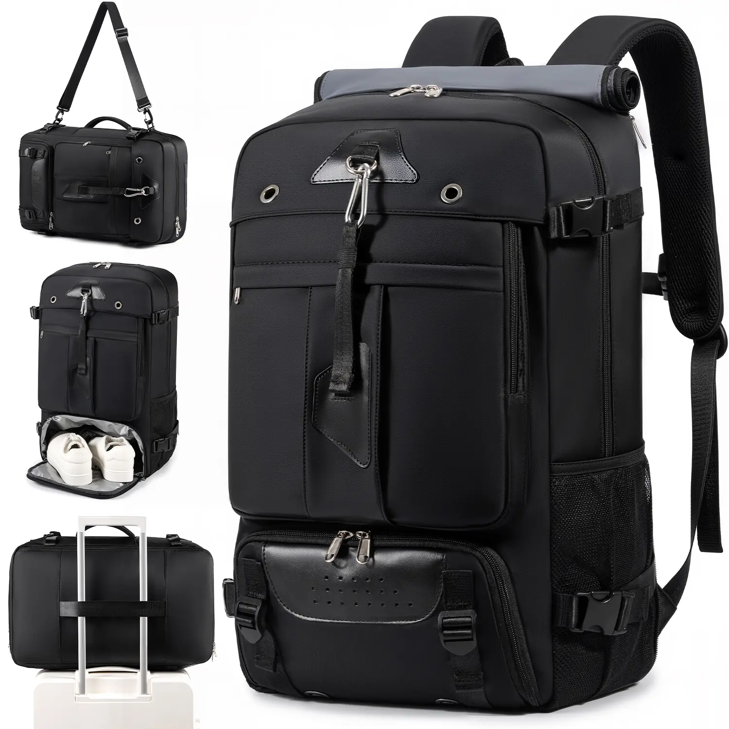 Large Travel Backpack,  waterproof 17 inch Business Laptop Backpack with Separate Shoe Bag, USB charging port 50L outdoors trekking backpack For Women Men, Hiking camping backpack With anti-theft lock senior backpacks men
