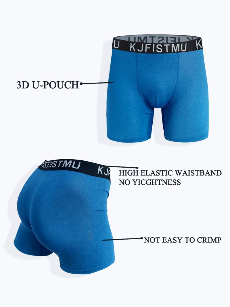 KJFISTMU Men's Boxer Briefs 4pcs Solid Color Mid-rise Soft Zero-restriction Fit Breathable Non-see-through Sweat-wicking Classic Style Holiday Gift Wardrobe Staple