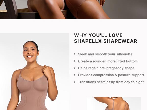 Shapellx Women's Soft Stripes Shapewear Smooth  Seamless Comfort Womenswear Essential Love Piece Underwear