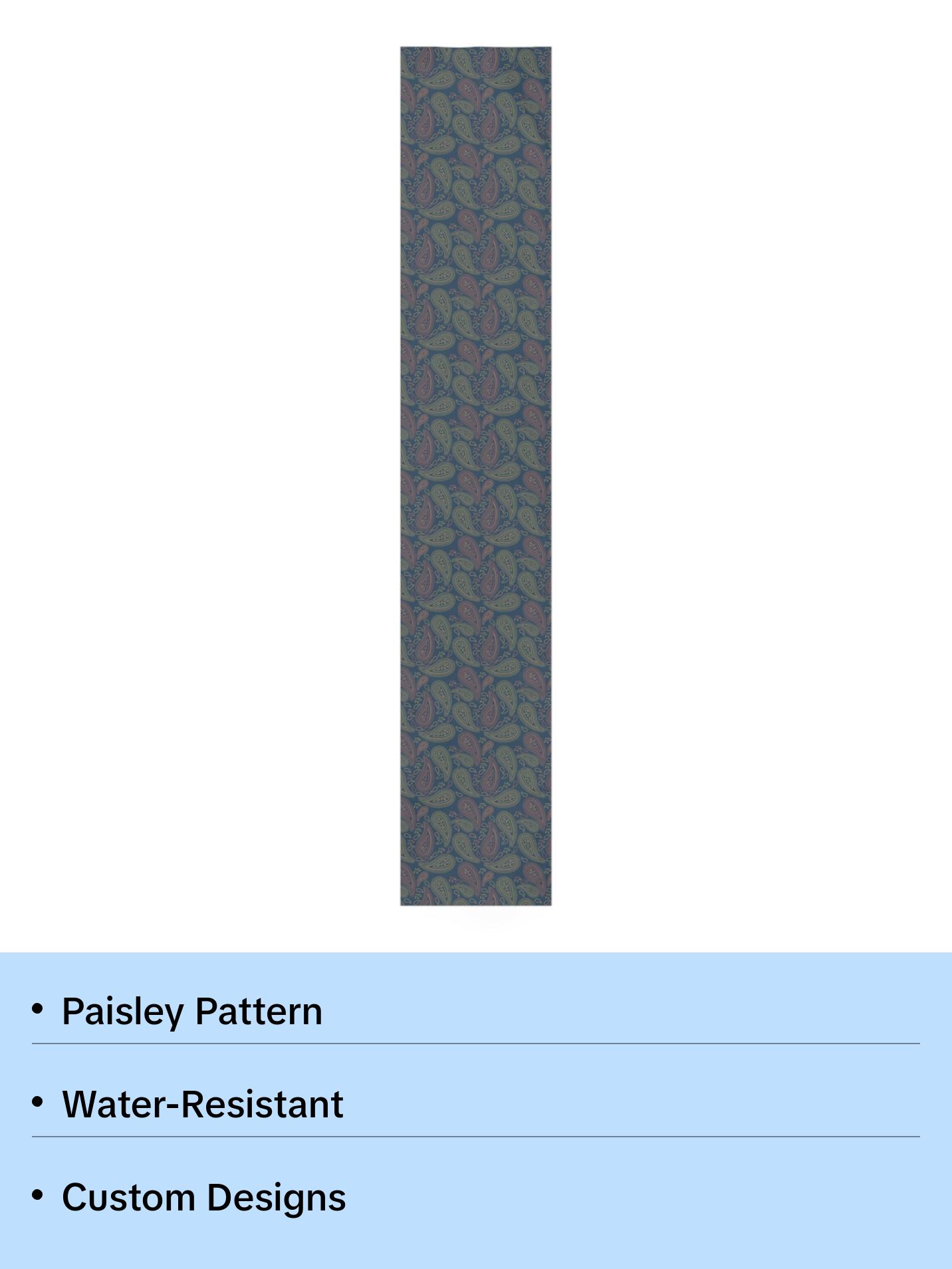 Paisley Table Runner Gardening Houseplant Indoor Plant Lover Gift Idea Green Center Table Cloth
