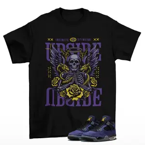Upside Sneaker Shirt Black to Match Jordan 4 Imperial Purple