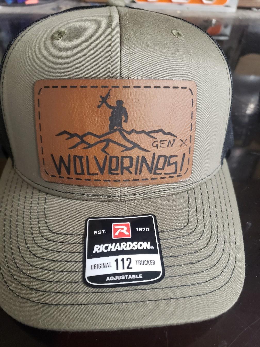 wolverines  Richardson hat with laser engraved leather patch