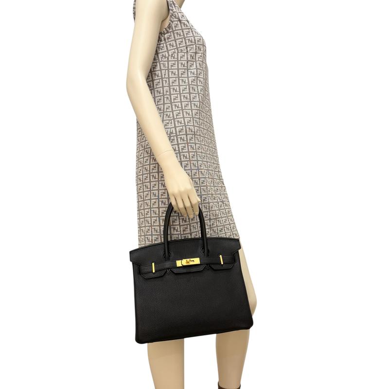 Pre-owned HERMÈS Leather tote bags Hermes Birkin 30 Togo 89 Noir (0804m2)