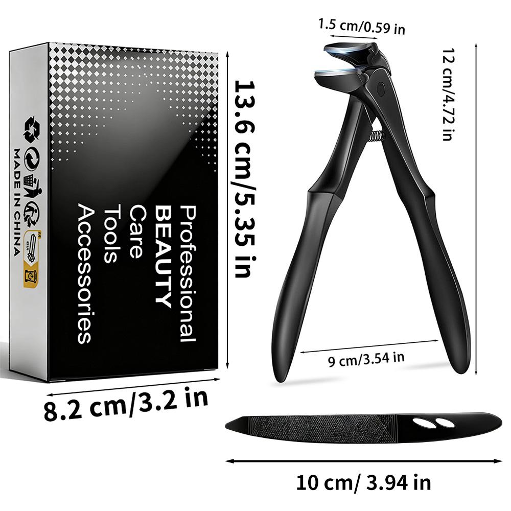 Extra-long handle nail clippers - elderly nail clippers - enhanced nail scissors suitable for thick and hard nails - curved toe nail clippers - wide-opening anti-splash design with storage compartment - precision stainless steel one-piece molding