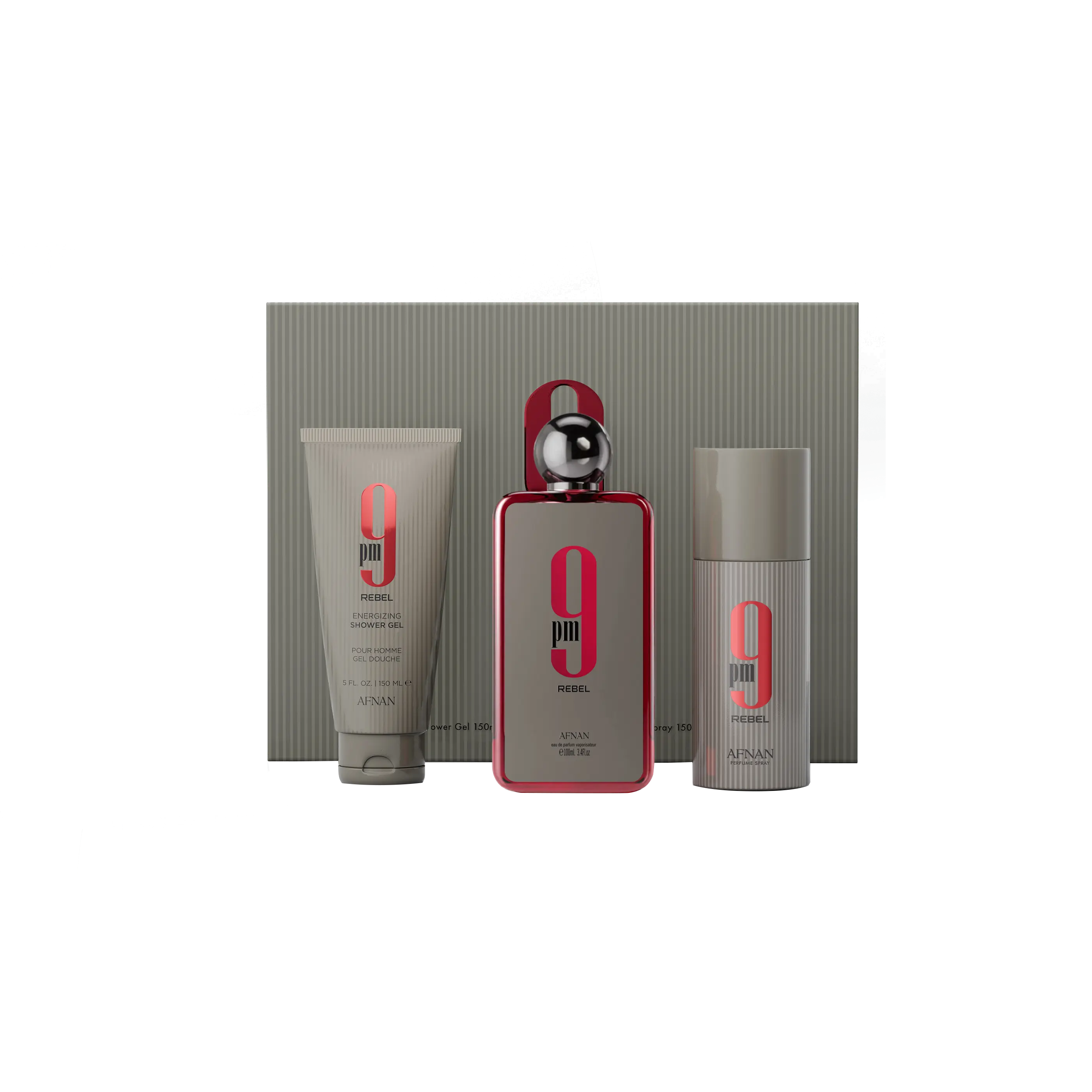 Afnan 9 PM Rebel Unisex Perfume Gift Set – Eau de Parfum, Deodorant & Shower Gel, 100ml (3.4 oz) Afnan 9 PM Rebel Unisex Perfume Gift Set – Eau de Parfum, Deodorant & Shower Gel, 100ml (3.4 oz)