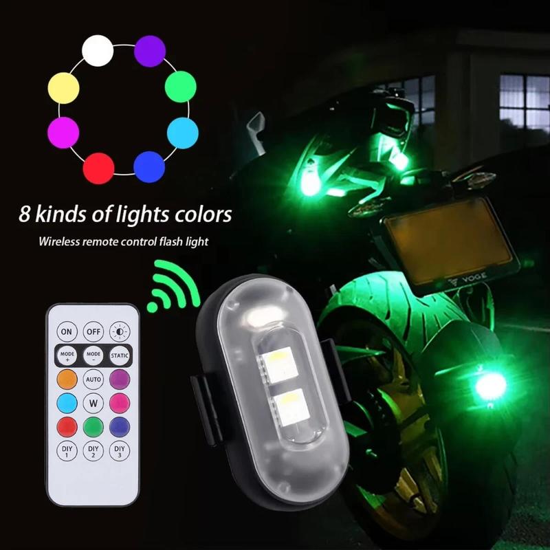 6/12/18/24 PCS RGB Led Aircraft Strobe lights Motorcycle Lights LED Flash Position Wireless Light Aircraft Airplane Helicopter Warning Lights Car Interior Lighting