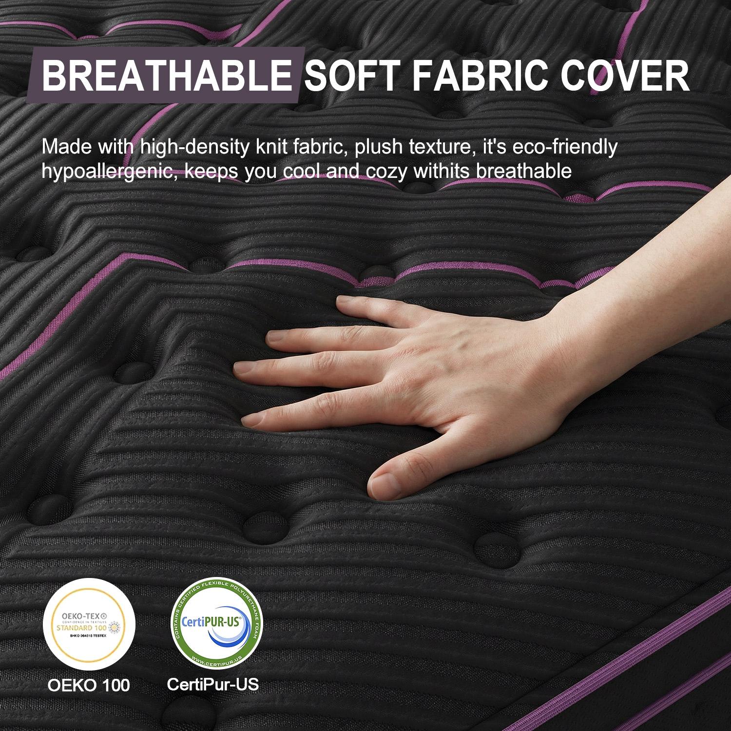 12/14 Inch Gel Memory Foam Mattress Hybrid Pocket Spring Twin Full Queen King Bed Mattress In A Box, Euro Top Medium Firm For Back & Lumbar Support, Individual Pocket Spring Bed For Motion Isolation & Fiberglass Free