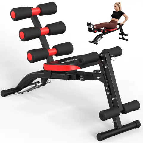 RELIFE 6-in-1 Compact Foldable Weight Bench - Compact Size, 330LBS Capacity, 4 Adjustable Levels, Height-Adaptable Ergonomic Design Exercise Equipment for Core, Full Body Workout, Home Gym Use,outdoorfun