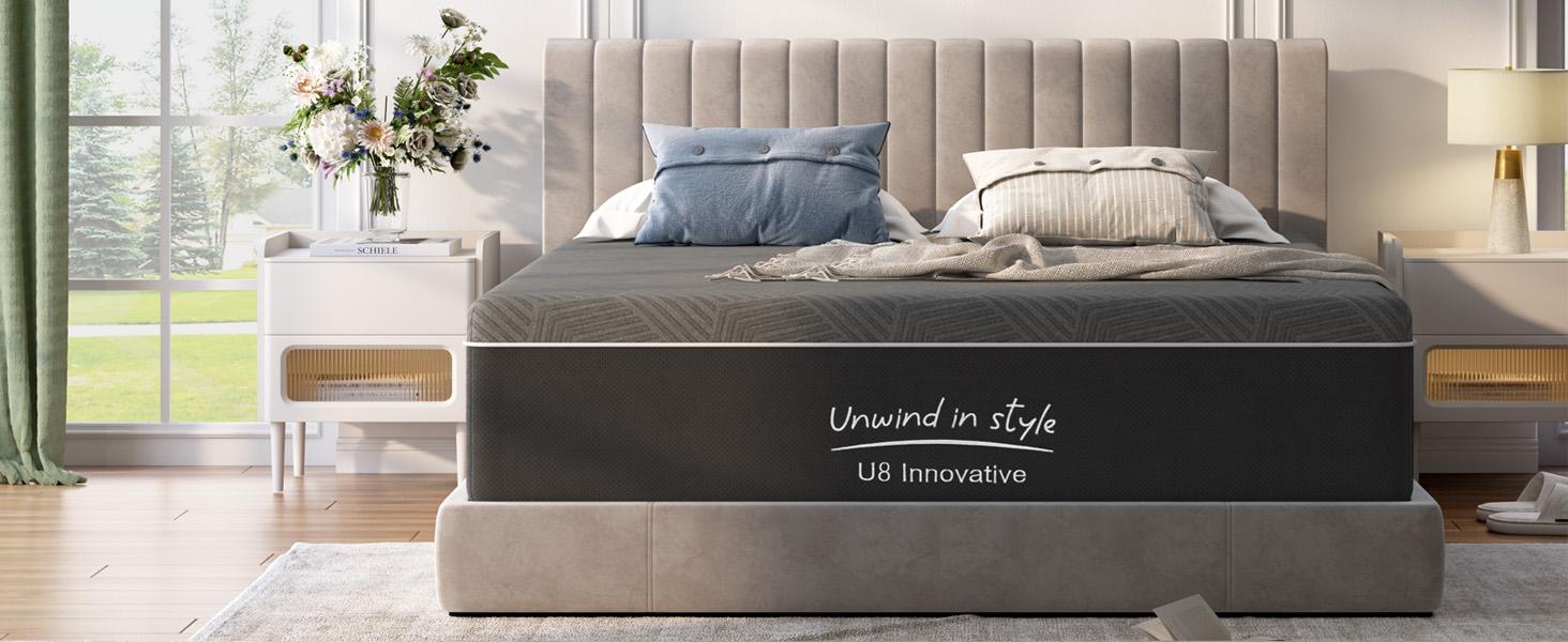 Memory Foam Mattress, Green Tea Mattress for Pressure Relief, Medium Firm Bed in a Box, CertiPUR-US Certified & Fiberglass Free, Washable Cover