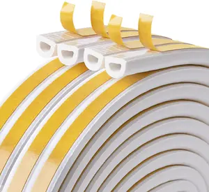 Cloudbuyer Door Weather Stripping, Soundproof Insulation Seal Strip for Windows with Self-Adhesive Protection (White, 33Ft) Keeping Fun