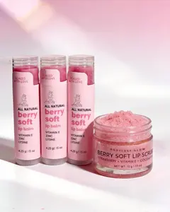 Berry Soft Lip Duo – Scrub(10 ml) & (3) Balm Set | All Natural Strawberry Exfoliate + Hydrate Kit