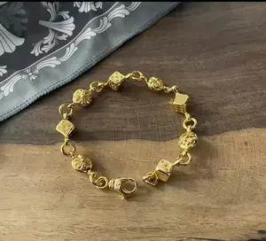 2026 New Year Limited Edition First Release: Dice Bracelet  Cross Flower High-End Version Vintage Aged Lobster Clasp Bracelet
