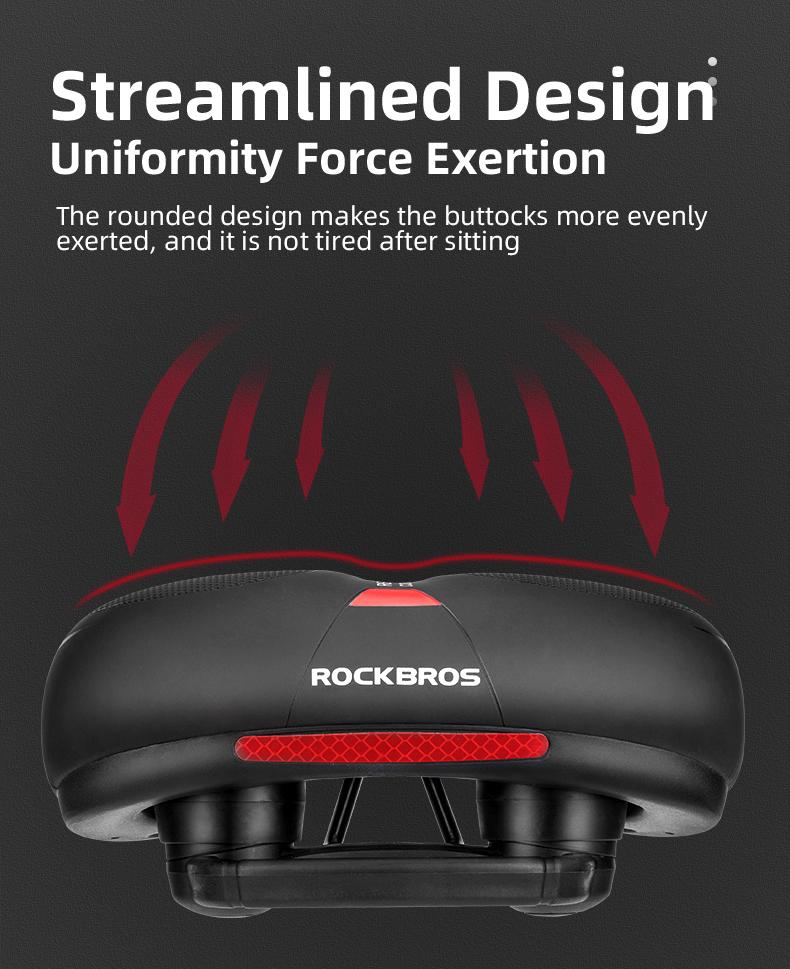 ROCKBROS Comfort Bike Saddle Soft Wide Seat for Men Women with Shock Absorption