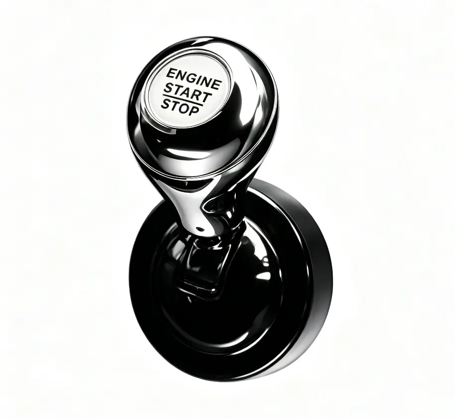Universal Car Engine Start-Stop Button Rocker Lever, Non-Destructive Peel-and-Stick 1-Touch Ignition Modification Knob, Sporty Auto Interior Trim Decor for Push-Start Vehicles