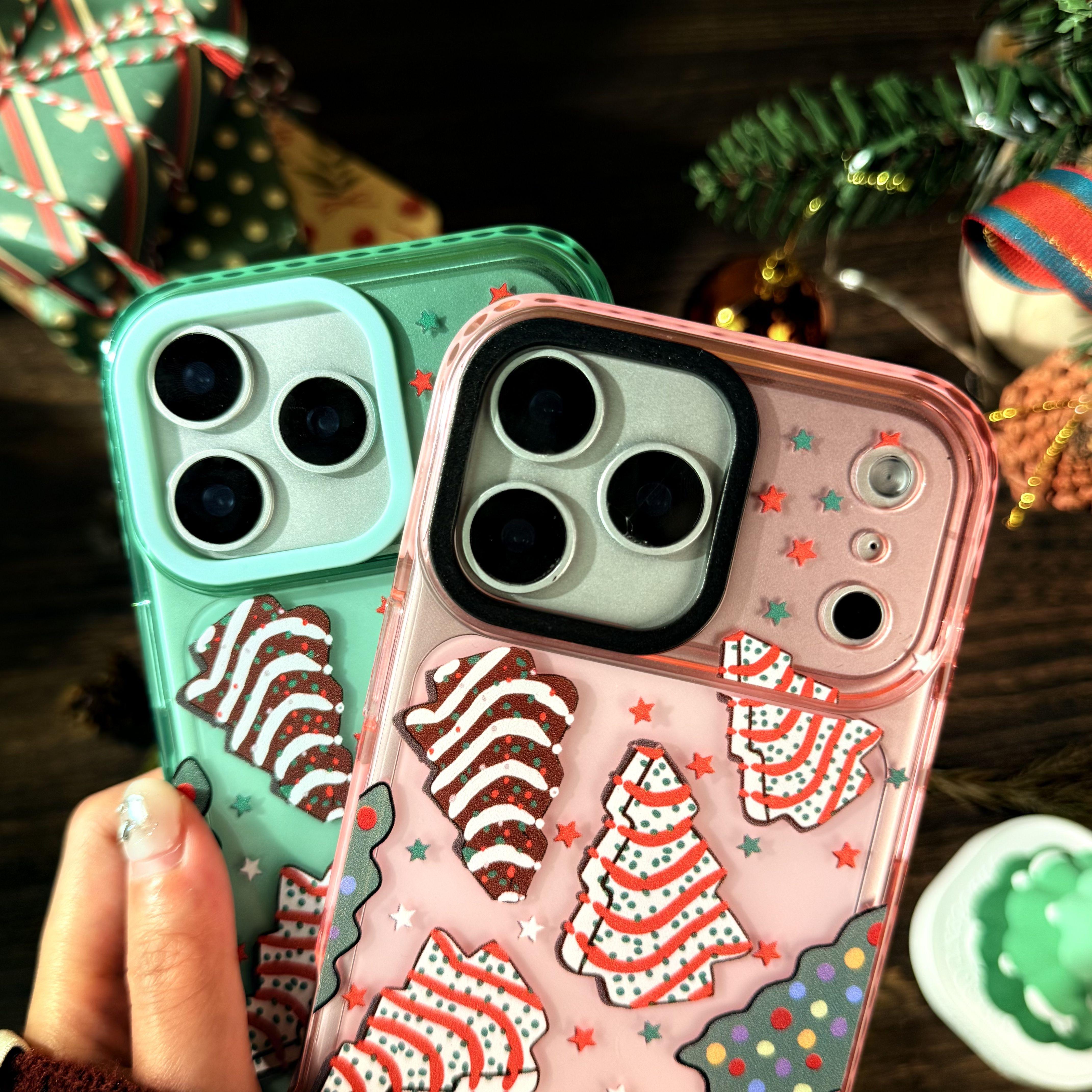 Christmas Tree Phone Case for iPhone 17Pro Max Air 16 15Plus 14 13 12 11, Two-color TPU, Shockproof Drop, Protection Durable, Christmas Gifts for Girls.JL28