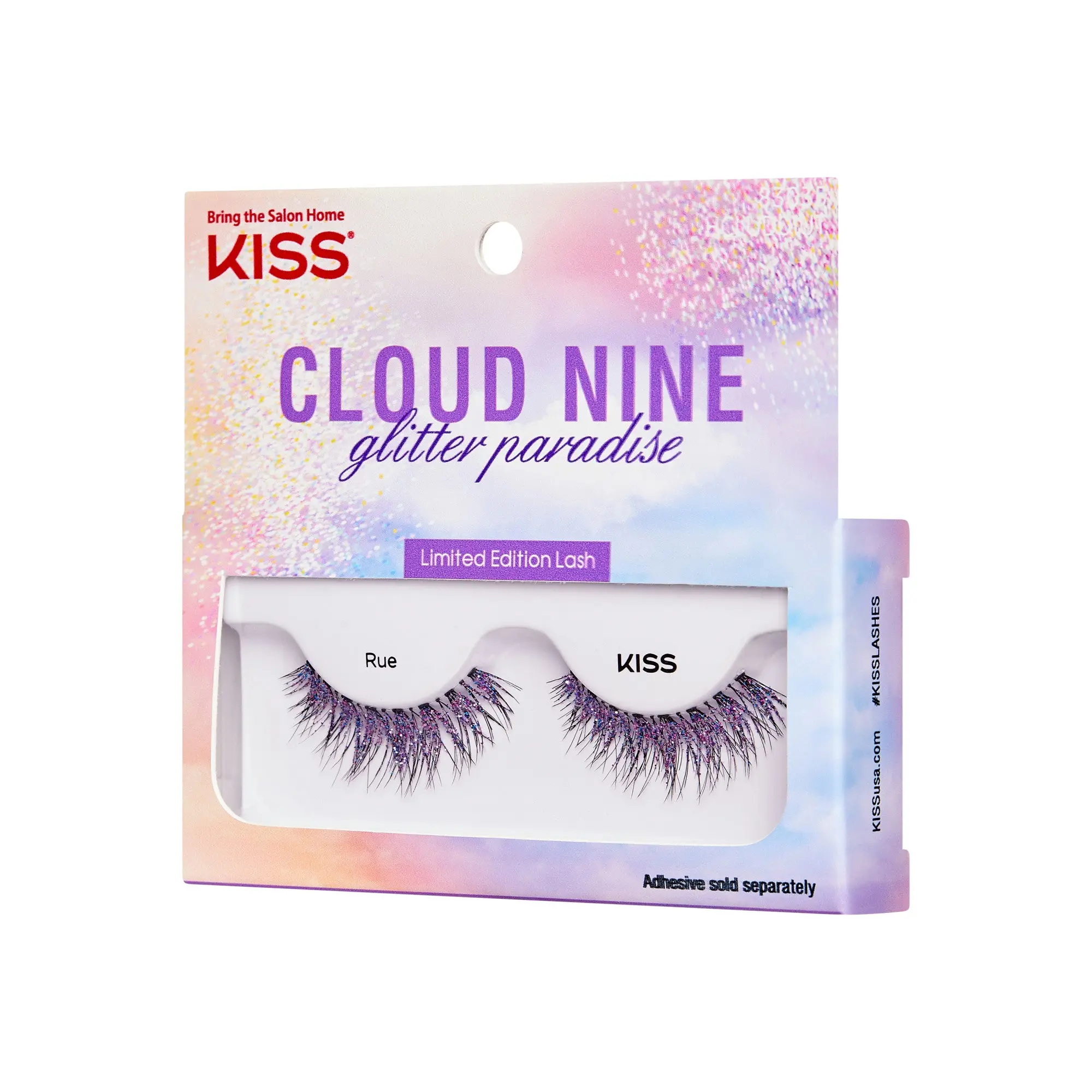 Kiss Cloud Nine Glitter Paradise Halloween False Eyelashes - 01 RUE | 1 Pair, Strip Lashes, 12mm