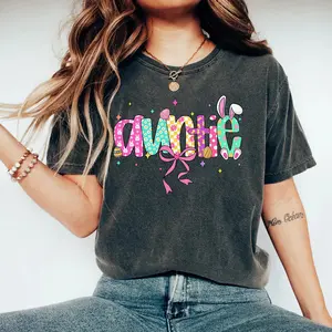 Easter Day Auntie Shirt, Easter Gift for Aunt, Cute Easter Aunt T-shirt, Family Easter Tee