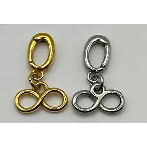 Infinity Charm — Limitless 18K PVD Gold or Polished Stainless Steel Interchangeable Charm System Secure Snap-open Clasp Meaning Card Included fashion casual trendy jewelry jewellery Gold-Plated Set Engraved Name Accessory