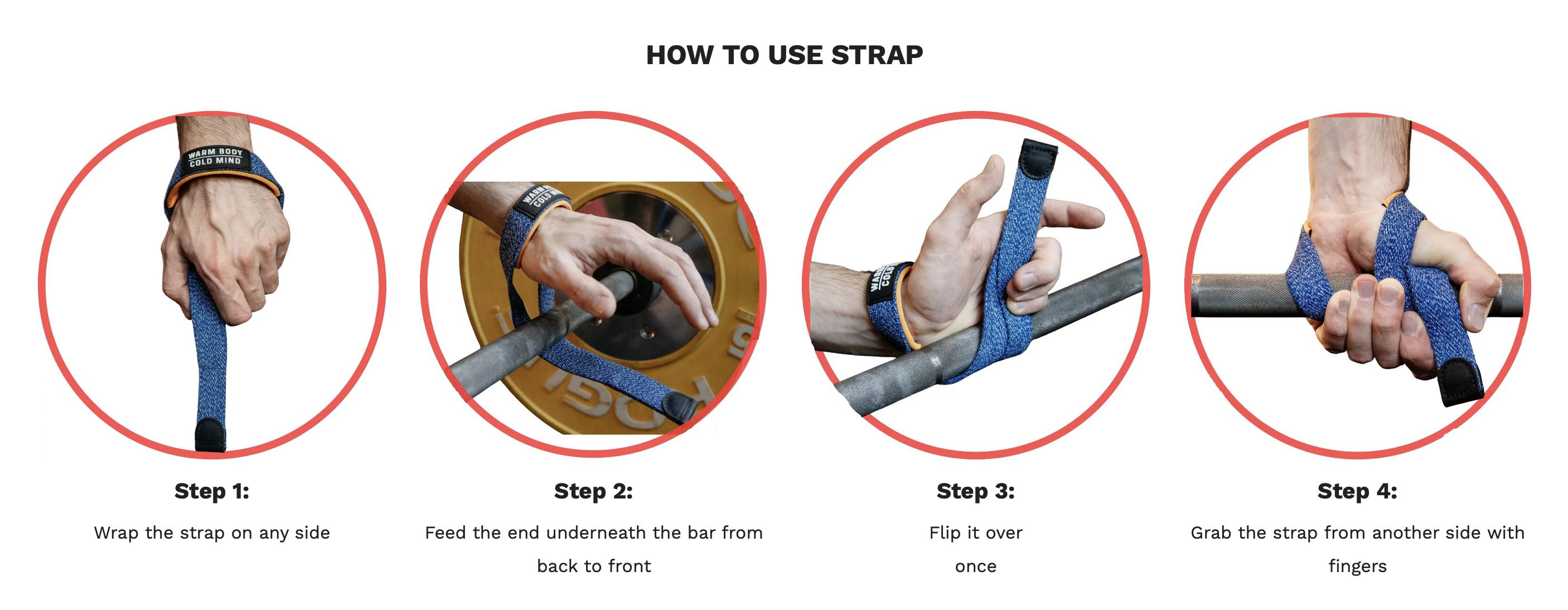 Warm Body Cold Mind, Olympic Weightlifting Straps V2 Basic for heavy lifts,  lifting straps from lightweight cotton, durable, secure grip, designed by Olympian, perfect for snatch and clean and jerk