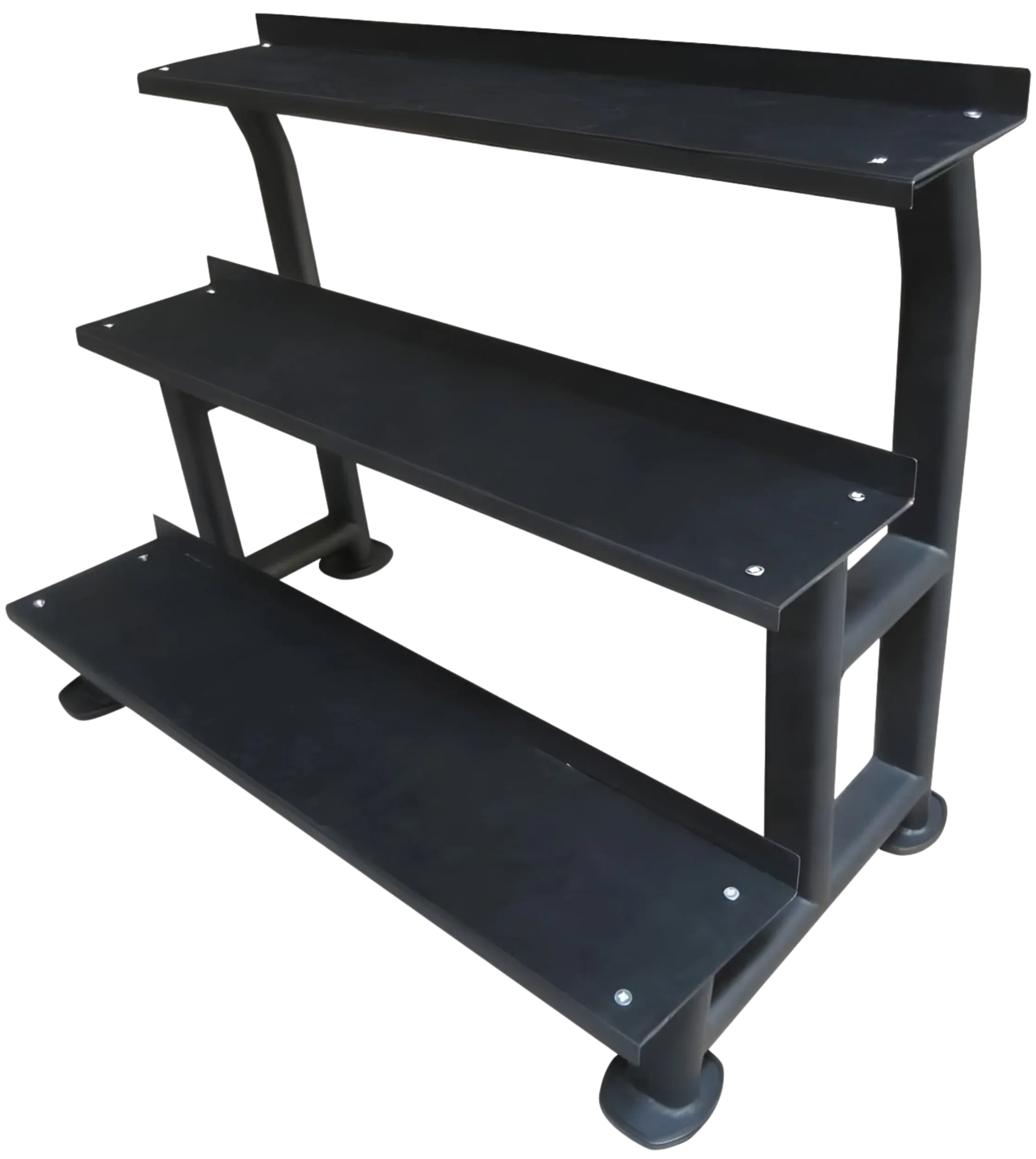 3-Tier Steel Kettlebell Rack for Weight Lifting, Functional Storage Organizer with Multi-Size Shelves and Protective Back Lips, Three Tiers, 3 Shelves